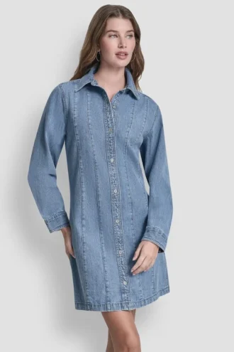A-Linien-Kleid mit Nähten
