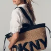 Bardot Raffia-Logo-Shopper