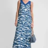 Bedrucktes Midi-Kleid aus Leinen Bedrucktes Midi-Kleid aus Leinen