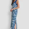 Bedrucktes Midi-Kleid aus Leinen Bedrucktes Midi-Kleid aus Leinen