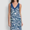 Bedrucktes Midi-Kleid aus Leinen Bedrucktes Midi-Kleid aus Leinen