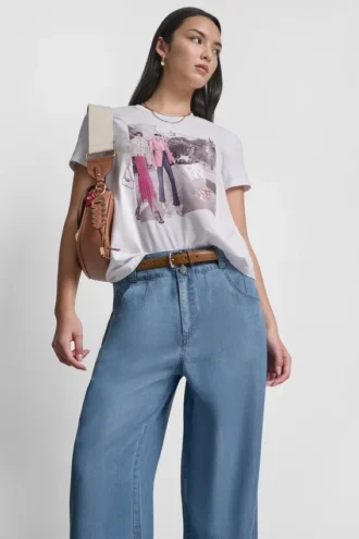 Bleecker St T-Shirt mit Aufdruck