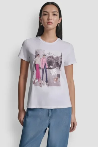 Bleecker St T-Shirt mit Aufdruck