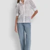 Bluse mit Puff-Ärmeln aus Spitze