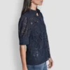 Bluse mit Puff-Ärmeln aus Spitze