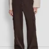 Cargohose mit hoher Leibhöhe, weitem Bein und Satin Cargohose mit hoher Leibhöhe, weitem Bein und Satin