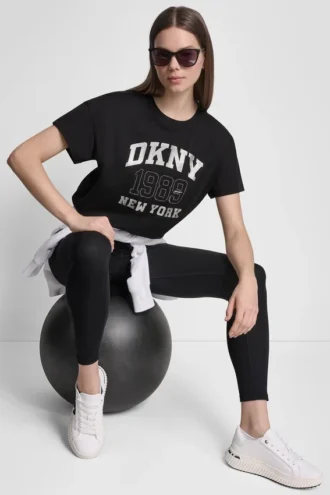 DKNY 1989 Logo-T-Shirt mit Strassnieten