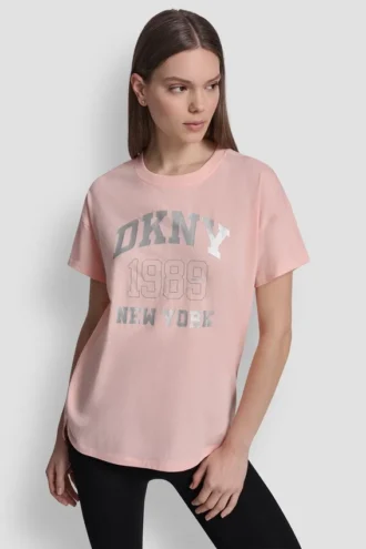 DKNY 1989 Logo-T-Shirt mit Strassnieten