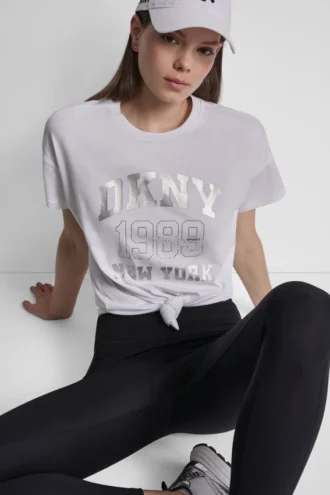 DKNY 1989 Logo-T-Shirt mit Strassnieten