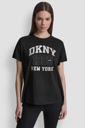 DKNY 1989 Logo-T-Shirt mit Strassnieten