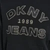 DKNY Jeans Sweatshirt mit Satin-Applikation und Kettenstich-Logo DKNY Jeans Sweatshirt mit Satin-Applikation und Kettenstich-Logo