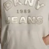 DKNY Jeans Sweatshirt mit Satin-Applikation und Kettenstich-Logo DKNY Jeans Sweatshirt mit Satin-Applikation und Kettenstich-Logo