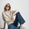 DKNY Jeans Sweatshirt mit Satin-Applikation und Kettenstich-Logo DKNY Jeans Sweatshirt mit Satin-Applikation und Kettenstich-Logo