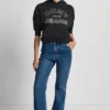 DKNY Jeans Sweatshirt mit Satin-Applikation und Kettenstich-Logo DKNY Jeans Sweatshirt mit Satin-Applikation und Kettenstich-Logo