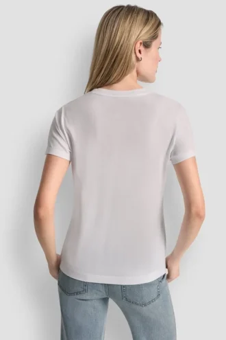 DKNY Jeans T-Shirt mit gestapeltem Logo und Strass-Steinen