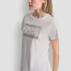 DKNY Jeans T-Shirt mit gestapeltem Logo und Strass-Steinen DKNY Jeans T-Shirt mit gestapeltem Logo und Strass-Steinen