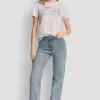 DKNY Jeans T-Shirt mit gestapeltem Logo und Strass-Steinen DKNY Jeans T-Shirt mit gestapeltem Logo und Strass-Steinen