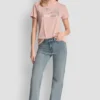 DKNY Jeans T-Shirt mit gestapeltem Logo und Strass-Steinen DKNY Jeans T-Shirt mit gestapeltem Logo und Strass-Steinen