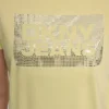 DKNY Jeans T-Shirt mit gestapeltem Logo und Strass-Steinen DKNY Jeans T-Shirt mit gestapeltem Logo und Strass-Steinen