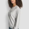 DKNY New York Sweatshirt mit gestapeltem Logo aus gemischten Strasssteinen DKNY New York Sweatshirt mit gestapeltem Logo aus gemischten Strasssteinen