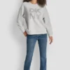 DKNY New York Sweatshirt mit gestapeltem Logo aus gemischten Strasssteinen DKNY New York Sweatshirt mit gestapeltem Logo aus gemischten Strasssteinen