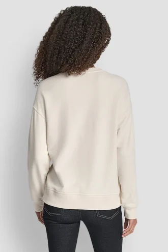 DKNY Sweatshirt mit Rundhalsausschnitt und aufgedrucktem NY-Logo mit Strassverzierung