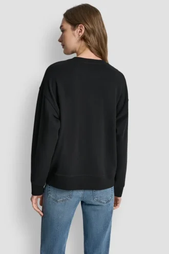 DKNY Sweatshirt mit Rundhalsausschnitt und aufgedrucktem NY-Logo mit Strassverzierung