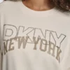 DKNY Sweatshirt mit Rundhalsausschnitt und aufgedrucktem NY-Logo mit Strassverzierung DKNY Sweatshirt mit Rundhalsausschnitt und aufgedrucktem NY-Logo mit Strassverzierung