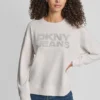 DKNY Sweatshirt mit Strass-Logo und Rundhalsausschnitt DKNY Sweatshirt mit Strass-Logo und Rundhalsausschnitt