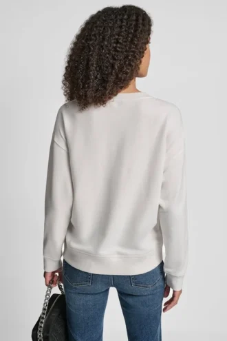 DKNY Sweatshirt mit Strass-Logo und Rundhalsausschnitt