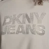 DKNY Sweatshirt mit Strass-Logo und Rundhalsausschnitt DKNY Sweatshirt mit Strass-Logo und Rundhalsausschnitt