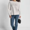 DKNY Sweatshirt mit Strass-Logo und Rundhalsausschnitt DKNY Sweatshirt mit Strass-Logo und Rundhalsausschnitt