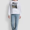DKNY Sweatshirt mit Strass-Taxi-Logo DKNY Sweatshirt mit Strass-Taxi-Logo