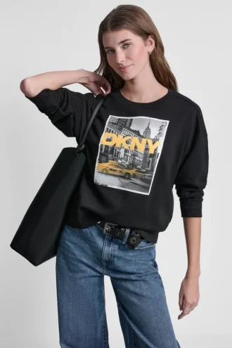 DKNY Taxi Sweatshirt mit fotorealistischem Logo