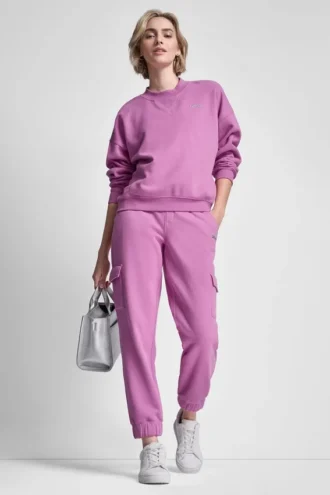 Fleece-Pullover mit metallischem Bubble-Logo
