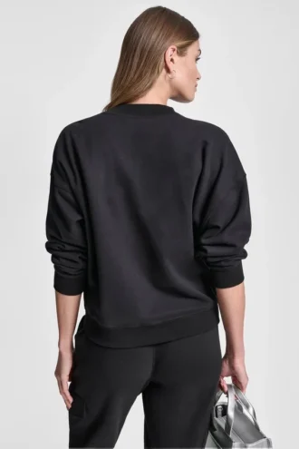 Fleece-Pullover mit metallischem Bubble-Logo