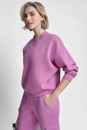 Fleece-Pullover mit metallischem Bubble-Logo