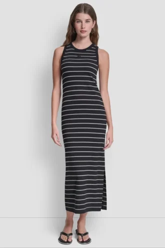 Geripptes Tops-Maxikleid