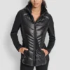 Gesteppte Scuba-Mix-Jacke mit Chevron-Muster Gesteppte Scuba-Mix-Jacke mit Chevron-Muster
