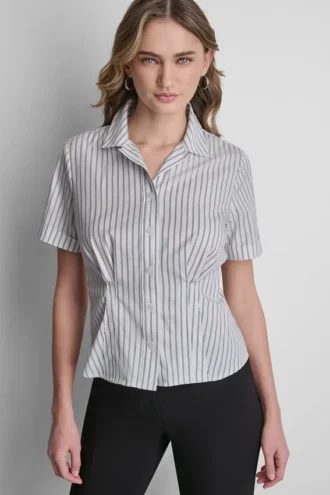 Gestreifte Popeline-Bluse