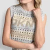 Gestreifter Pullover mit Pointelle-Ziernähten