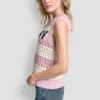 Gestreifter Pullover mit Pointelle-Ziernähten