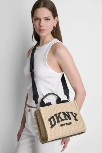 Hadlee Kleine Stroh-Logo-Shopper