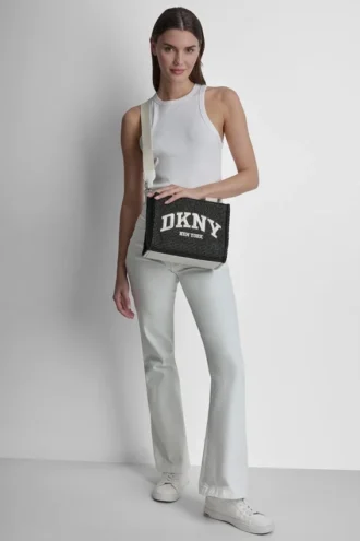 Hadlee Kleine Stroh-Logo-Shopper