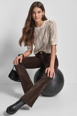 Hoch taillierte Bootcut-Hose