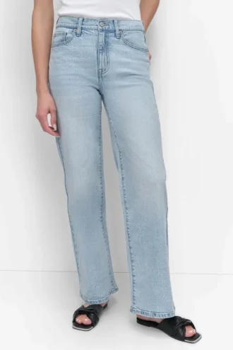 Hoch taillierte, gerade geschnittene Jeans