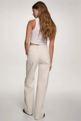 Hoch taillierte, gerade geschnittene Jeans