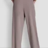Hoch taillierte Hose mit Logo-Bund und weitem Bein