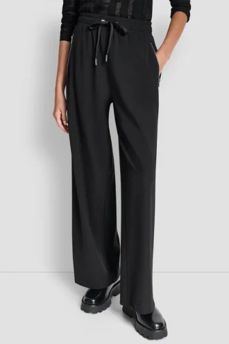 Hoch taillierte Hose mit weitem Bein
