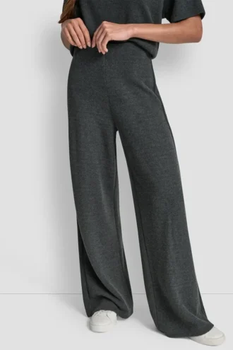 Hoch taillierte Hose mit weitem Bein
